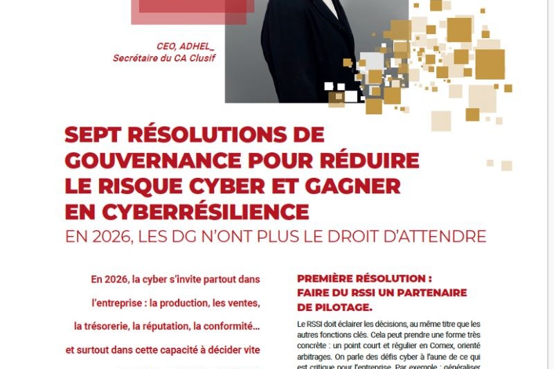 gouvernance du risque cyber en entreprise au niveau du comex