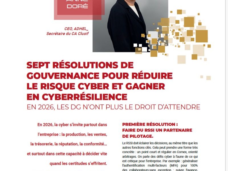 gouvernance du risque cyber en entreprise au niveau du comex