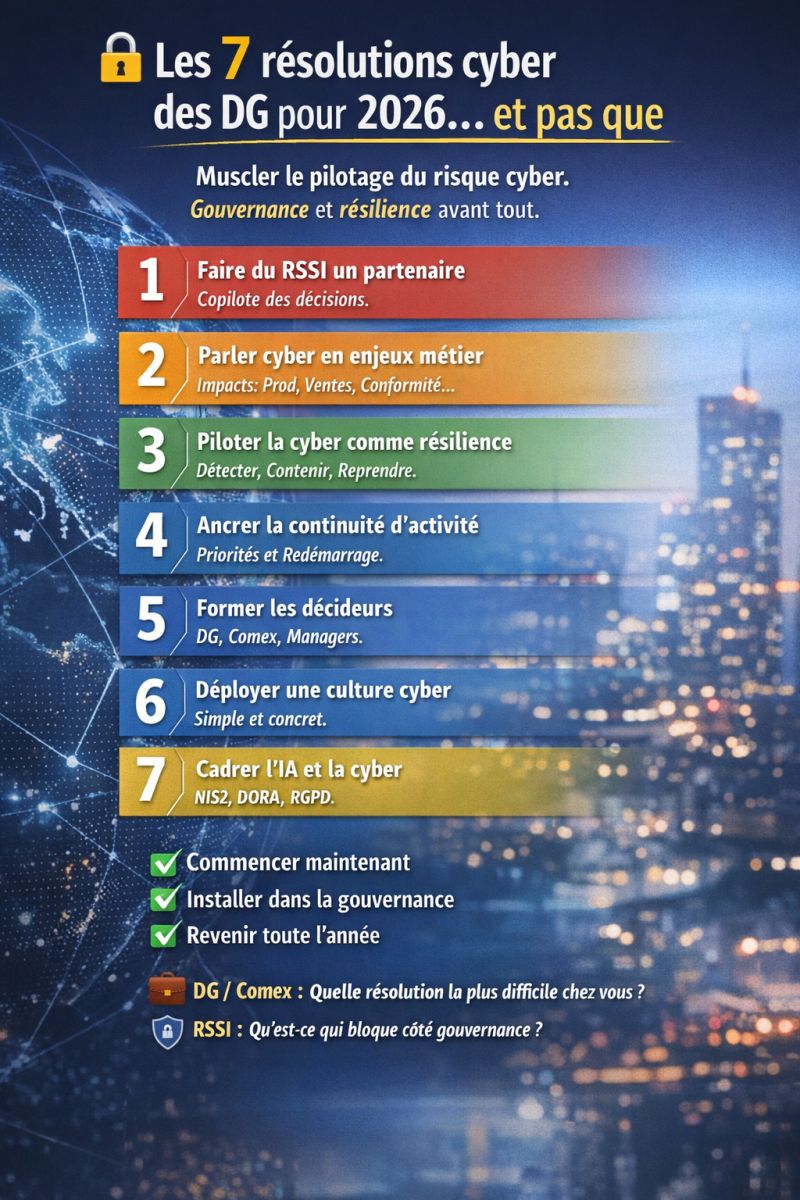 ésolutions cyber DG 2026 gouvernance cybersécurité entreprise